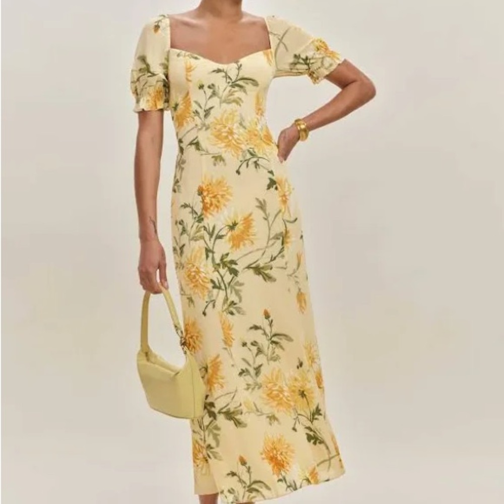 Reformation Gloria Midi Dress Honeyglow